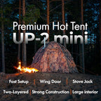 Rbm Outdoors Hot Tent with Stove Jack, Easy Setup 4 Season Winter Tents for Camping, Cold Weather Wall Double Layer Waterproof & Windproof Shelter