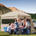 KAMPKEEPER 5pcs Sidewalls for 10X10 Commercial Instant Canopy Tent, Converts Canopy into Tent for Camping with Removable SUV Tailgate - Khaki (Canopy Pole/Shelter NOT Included)