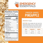 Emergency Essentials Freeze-Dried Pineapple Dices #10 Can | 22 Servings of Real Fruit | 30-Year Shelf Life | Long-Term Emergency Food, Snack, and Dessert Ingredient | Lightweight & Ready to Eat