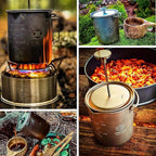 Bestargot Titanium Pot 750ml, Portable French Press | Ultralight Camping Pot for Coffee, Cooking & Survival | Compatible with Camp Stoves