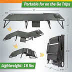 Folding Camping Cot with Mattress for Adults up to 440lbs - Heavy Duty Foldable Bed with Removable Cot Mattress and 3 Recline Positions for Travel, Camp, Beach or Guest Bed by Wakeman Outdoors (Navy)