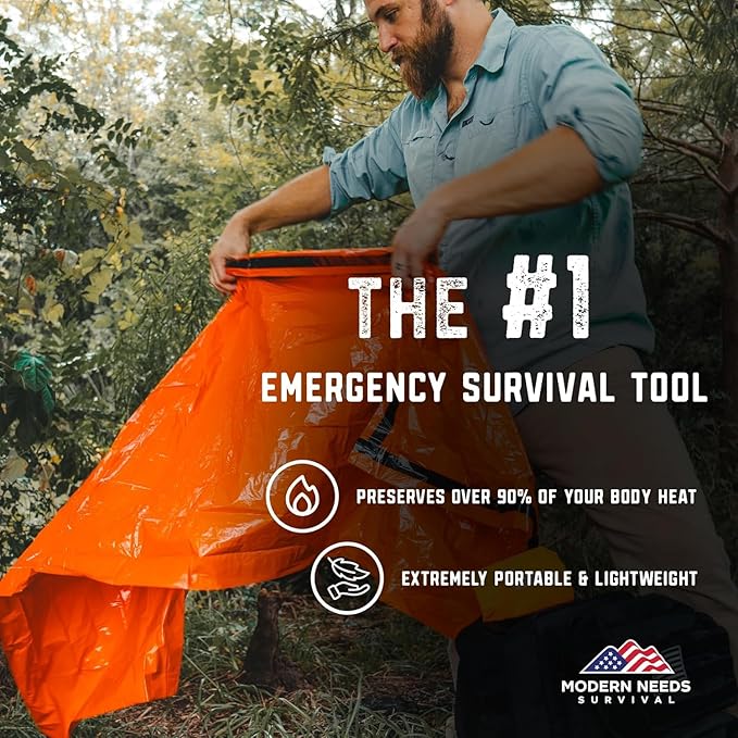 Emergency Survival Kit | Outdoor Tactical First Aid Kit | Tactical Gear for Hydration, Warmth & Shelter | NASA-Engineered Heat Retention | Camping Fishing Hunting Hiking | Gift or Men Women
