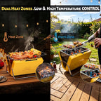 Ranger Portable Charcoal Grill – Compact Lunchbox‑Style Folding BBQ for Camping, Beach & Tailgating | Dual‑Zone Heating, Stainless Steel Body, Quick Setup, Includes Tong & Cleaning Brush