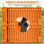 Camping Sleeping Pad, Ultralight Camping Pad with Pillow Built-in Foot Pump Inflatable Sleeping Pads Compact for Camping Backpacking Hiking Traveling - Orange