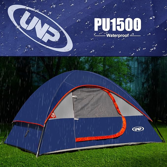 Camping Tent 2-4 Person, Waterproof Windproof Tent with Rainfly Easy Set up-Portable Dome Tents for Camping…