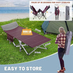 Slsy Folding Camping Cot for Adults with Pad, Padded Portable Sleeping Cots, Camp Bed with Carry Bag for Outdoor Travel, Beach, Hiking