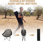 CAMPHILL Folding Camping Chair,Oversized Portable Camping Chair with Cup Holder,Heavy Duty Padded Lawn Chair for Camping, Tailgates, Beach, and Sports