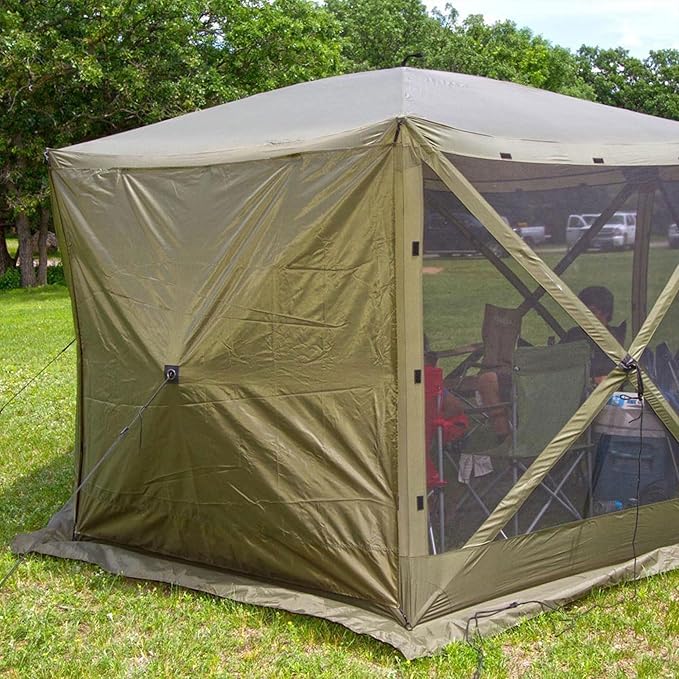 CLAM Quick-Set Wind & Sun Panels – 3 Pack Green Accessory for Escape, Traveler, and Venture Screen Shelters – Durable Pop-Up Tent Sidewalls with Carry Bag – Privacy & Weather Protection Panels