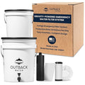 Outback Water Emergency Drinking Water Filter System - Gravity Fed Bucket Potable Water Filtration for Survival, Off-Grid, Disaster Preparedness, Travel, Camping, Bug Out Kit, Up to 24 Gallons a Day