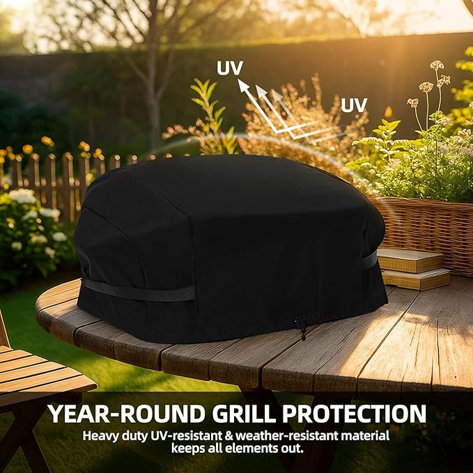 Cover for Megamaster 820-0065C 1 Burner Grill | Waterproof and Windproof Tabletop Gas Grill Cover for Megamaster, UV/Tear Resistant | No Disconnect Needed for Propane Tank (Cover Only)