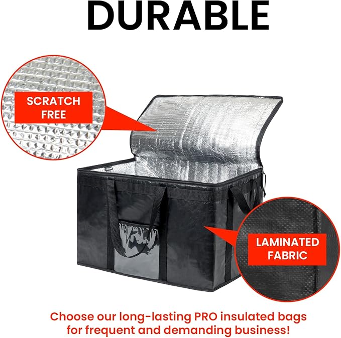 NZ home Insulated Bags for Food Delivery (3XL PRO) Grocery Shopping Cooler Bag, Pizza Delivery, Hot & Cold Catering Tote, Reusable, Foldable & Heavy Duty (Blue)