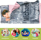 Personalized Toddler Nap Mat for Preschool, Custom Name Kids Sleeping Bag for Daycare, Kindergarten Roll Up Sleeping Mat with Removable Pillow and Soft Blanket, Fun Themes for Boys & Girls