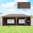 Outsunny 10' x 20' Pop Up Canopy Tent with 4 Sidewalls, Heavy Duty Tents for Parties, Outdoor Instant Gazebo with Carrying Bag for Garden, Patio, Coffee