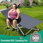 LILYPELLE Folding Camping Cot, Extra Wide Heavy Duty Sleeping Cots with Carry Bag, Double Layer Oxford Portable Travel Camp Cots for Home, Office Nap and Outdoor Beach