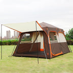 KTT Extra Large Tent 10-12-14 Person(A),Family Cabin Tents,2 Rooms,3 Doors and 3 Windows with Mesh,Straight Wall,Waterproof,Double Layer,Big Tent for Outdoor,Picnic,Camping,Family Gathering