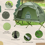 Single Person Camping Cot Tent Combo, Off-Ground Raised Bed for Backpacking