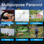 PATIKIL 65 Feet Reflective Guyline Camping Paracord, 3mm Tent Cord Guyline Rope Nylon Paracord Rope for Camping Tent Tarp Hiking Black (20M)
