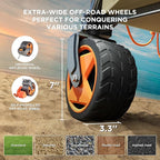 Litheli Electric Utility Wagon Cart, 200L Capacity, 300 lbs Load, Foldable Heavy-Duty Design with All-Terrain Wheels, Variable Speed Drive & Battery Power for Camping, Beach, Garden & Shopping