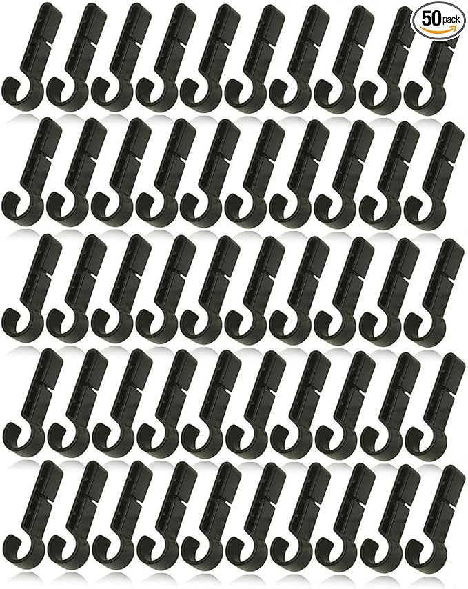 50Pcs Helmet Clips for Headlamp & Headlamp Clips Hooks - Durable Lightweight Hard Hat Accessories, Universal Mounting Clips for Construction/Camping/Cycling Safety Gear (50Pcs)