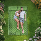 Foldable Inflatable Twin Pad - Portable Sleeping Mattress, Outdoor Equipment for Trail Hiking Travel Picnic Trek Shelter Adventure Resting Sleeping Gear Pillow Cushion Lightweight Bed