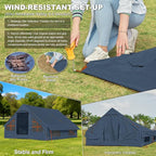 Inflatable Camping Tent,2/4/6/8 Person Glamping Inflatable Tents with Awning, Quick Setup Blow Up Tents with Pump, Waterproof Oxford Inflatable House for Camping, Air Glamping Hot Tents for Adult