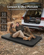 KingCamp Premium Double Self Inflating Sleeping Pad, 7.5 R-Value Air & Foam Camping Mattress 2 Person, 3" Thick Double Size Insulated Sleeping Pad with Pump Sack for Car Camp Tent, PVC Free, Black