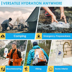 Filter Collapsible Water Bottles, 1L Canteens (32oz), Foldable Water Container for Traveling, Hiking, Camping, Backpacking - Lightweight, Reusable, Clear Design(4 Pack)