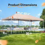Quictent 10x20 Pop up Canopy with Sidewalls Easy up Canopy Tent Instant Shelter with Windows for Outdoor Event Party