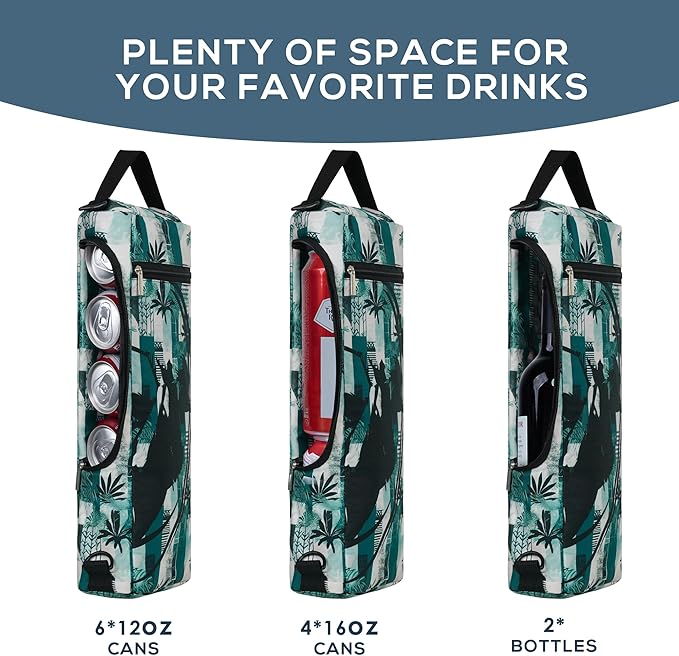 Golf Cooler Bag Plus Ice Pack Soft Sided Insulated Cooler Bag- Holds 6 Pack of Cans or 2 Wine Bottles - Grey Camo Golf Beer Sleeve Black Fits Discreetly in Golf Bags