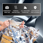Emergency Mylar Foil Blanket 50-PACK - Extra Large 84" x 64" - Thermal Reflective Covers for Camping, First Aid and Far Infrared Sauna - Survival Prep Gear, Waterproof, Windproof, Lightweight