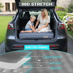 UPWELL Self Inflating Sleeping Pad Truck Camping Thick Mattress for Tesla Model Y Solid Foam 4 Season Car Bed Mattress Portable Roll Up Bed Grey，with air Pump