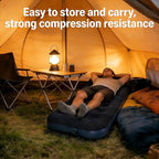 Single Size Air Mattress - Waterproof & Puncture-Resistant Inflatable Bed for Camping, Home & Travel - Portable Foldable Sleeping Pad with Comfortable Airbed Design 75"x30"x9"