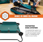 Disc-O-Bed Extra Large Portable Bunk Camping Cots with Carry Bags - Heavy-Duty Indoor or Outdoor Sleeping System, Converts to Bench or Separate Beds, 500 lb Weight Capacity Per Cot, Green
