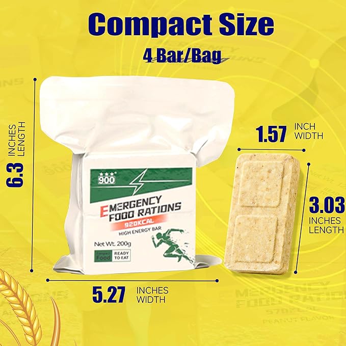 Emergency Food Supply - Original Flavor Hardtack, Mre Meals 2025, 4 Days Emergency Meals Survival Foods Bars, Emergency Supplies for Disaster Preparedness, Tin Pack, Long Shelf Life