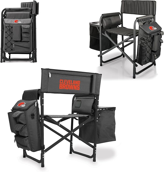 Picnic TIME NFL Unisex-Adult NFL Fusion Camping Chair with Side Table and Soft Cooler, Beach Chair for Adults, Lawn Chair
