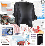 Earthquake Kit - 72 HRS Essential Emergency Survival Kit, Heavy Duty 72 Hour Bug Out Bag Survival Kit for Earthquake, Hurricane, Tsunami - Include Emergency First Aid Kit, Water, Food (Black 3P)