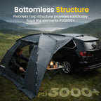 SUV Tent, Rectangle Car Tent for Family, Waterproof & Windproof for Car Camping, Large Camping Tents with Storage Bag, SUV, Van, Jeep