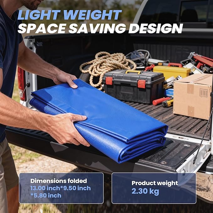 Large Capacity Water Storage Bladder with Visible Scale, Portable Water Tank Containers, Bladder Tank for Drought Resistance, Fire Prevention, Emergency, Outdoor & Irrigation (110L/29Gal, Blue)