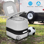 YITAHOME 5.28 Gallon Portable Toilet for Camping, RV Travel Porta Potty Leak-Proof with Press Flush Pump, Rotating Spout, Level Indicator for Adults, Camping, RV, Boating, Hiking, Trips