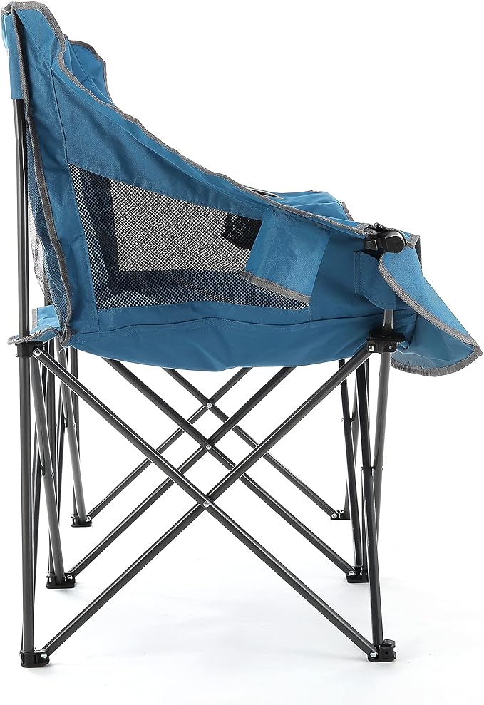 ARROWHEAD OUTDOOR Portable Folding Double Duo Camping Chair Loveseat w/ 2 Cup & Wine Glass Holder, Heavy-Duty Carrying Bag, Padded Seats & Armrests, Supports up to 500lbs, USA-Based Support