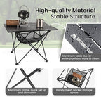 ONETIGRIS Portable Camping Table, Lightweight Beach Table with Storage Net & Carry Bag, Camping Side Table for Outdoor Cooking, Hiking, Fishing, Picnic, Travel