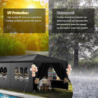 10x30 Black Outdoor Party Tent with 8 Removable Sidewalls Tents for Parties Gazebo Canopy Event Tent for Wedding, Birthday, Garden Parties and Backyard Patio BBQ Camping