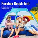 Beach Tent Sun Shade for 4-5 Person, Two Doors Large Pop Up Beach Tents for Adults and Kids, Portable Automatic Instant Sun Shelter Canopy Tent UV 50+, Ideal for Garden, Fishing, Picnic