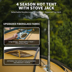 Naturehike Dune Hot Tent with Stove Jack,Double Layer 4 Season Tent,Waterproof 2-4 Person Tents for Camping
