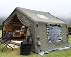 Coody Inflatable Canvas Camping Tents with Stove Jack – Premium Air Beam Family Glamping Tent, Breathable Cotton Canvas, Fast Setup Air Tent with Pump