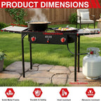 Bestfire 2 burner Camping Stove with Auto Ignition Button,Side Shelves & Regulator150,000 BTU High Pressure Gas Stove Propane Burner With Removable Legs for Outdoor BBQ&Backyard Cooking Camping Home