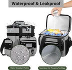 Expandable Tactical Lunch Box, Large Insulated Lunch Cooler Bag Heavy Duty Leakproof Lunch Pail for Men Adults Work Office Outdoor Picnic Trips,16L,Grey