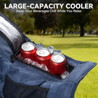Padded Double Camping Chair High Back Double Seat Camping Chair Oversized Camping Loveseat Support 800LBS Heavy Duty Camping Couch with Cup Holders, Cooler, Carry Bag, Blue