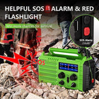 NOAA-Certified Emergency Weather Radio, AM/FM Portable Solar Hand Crank Powered with Flashlight & Reading Lamp for Emergency, Rechargeable Battery, SOS Alarm, Cell Phone Charger for Outdoor & Home Use
