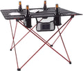 Camp Table - Outdoor Folding Table with 4 Cupholders and Carrying Bag for Camping, Beach, Picnic, Sporting Events, and More by Wakeman Outdoors | Outdoor, 4 Cupholders, Carrying Bag, Camping, Beach, Picnic